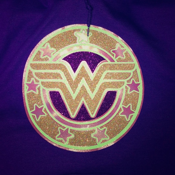 Glitter Rocstar WonderWomen purple hoodie - Picture 1 of 1